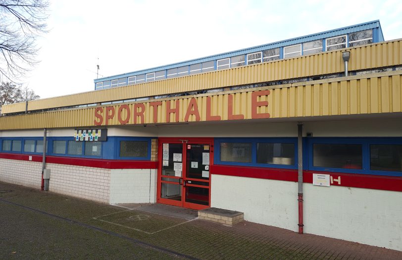 Die Sporthalle am Gysenberg. Hier entsteht das Impfzentrum.