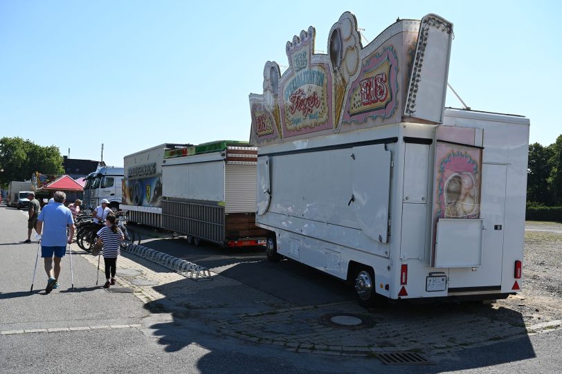 Aufbau der Cranger Kirmes 2022 - Stand 24.07.2022