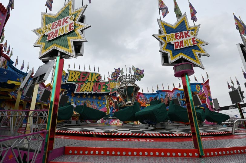 Aufbau der Cranger Kirmes 2022 - Stand 22.07.2022