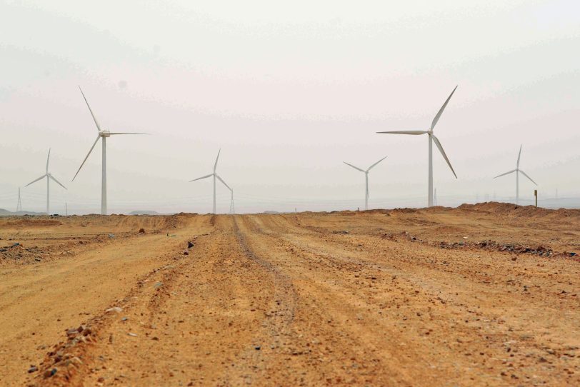 Strom aus Windkraft in Afrika.