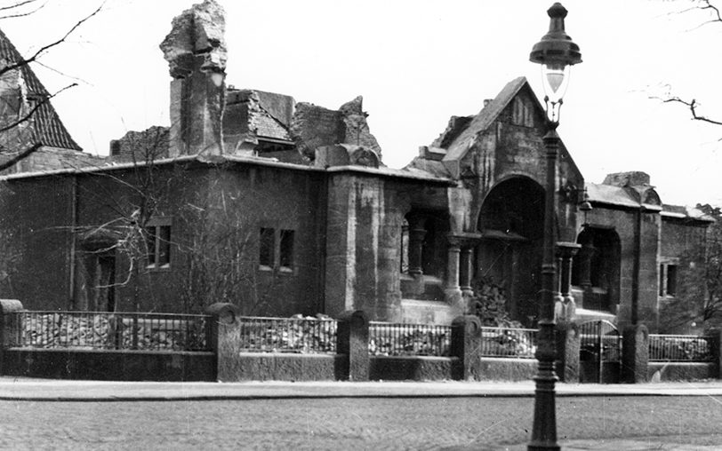Zerstörte Synagoge in Herne.