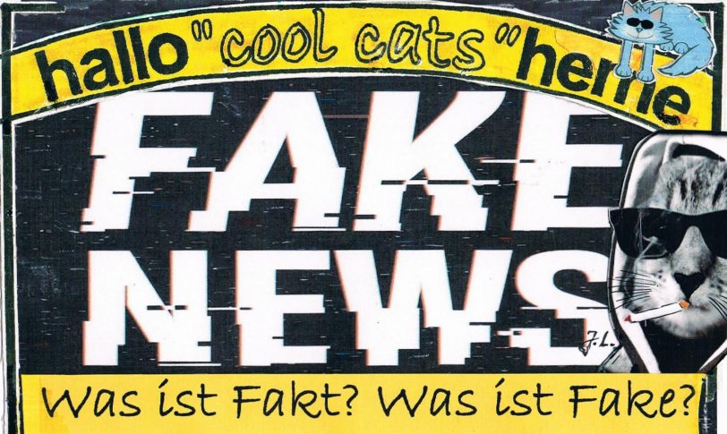 Jan Zweyer liest aus seinem neuen Buch 'Fake News'. Auch die cool cats sind gespannt.