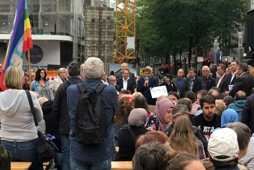 Frank Dudda sprach auf dem Robert-Brauner-Platz