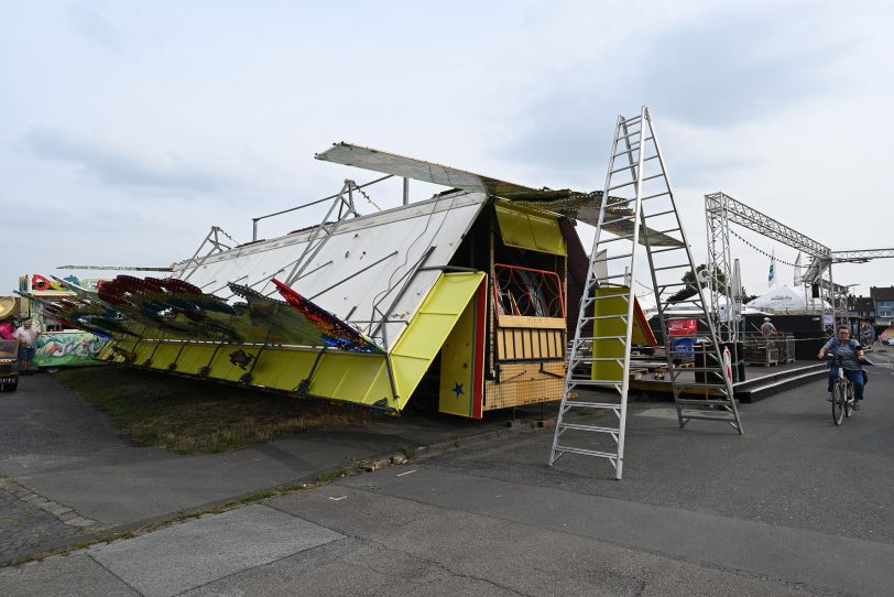 Aufbau der Cranger Kirmes 2022 - Stand 22.07.2022