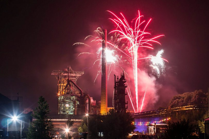 Feuerwerk bei der Extraschicht im Jahr 2017.