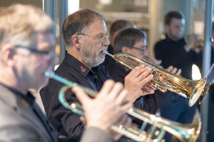 Weihnachtssingen mit dem CVJM Posaunenchor im Archäologiemuseum in Herne (NW), am Sonntag (08.12.2019).