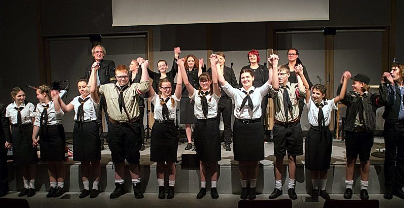 Die EFG-Schüler bei ihrem Auftritt in Berlin am 28.1.2015.