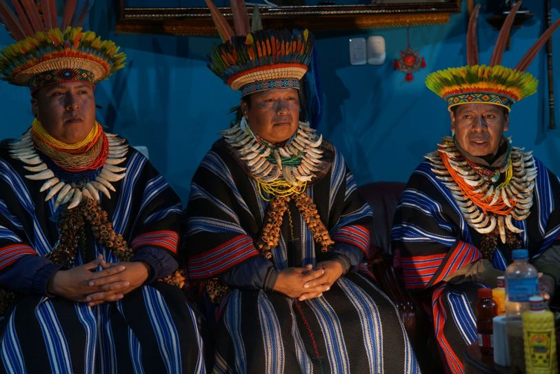 Indigene Medizinmänner am Amazonas bei der Zubereitung des Halluzinogens Ayahuasca.