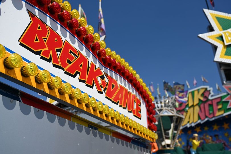 Aufbau der Cranger Kirmes 2022 - Stand 24.07.2022