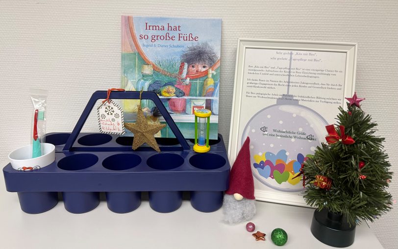 Durch die Weihnachtsaktion des Arbeitskreises Zahngesundheit konnten wieder einige Geschenke verteilt werden, wie die Trägerhilfe.