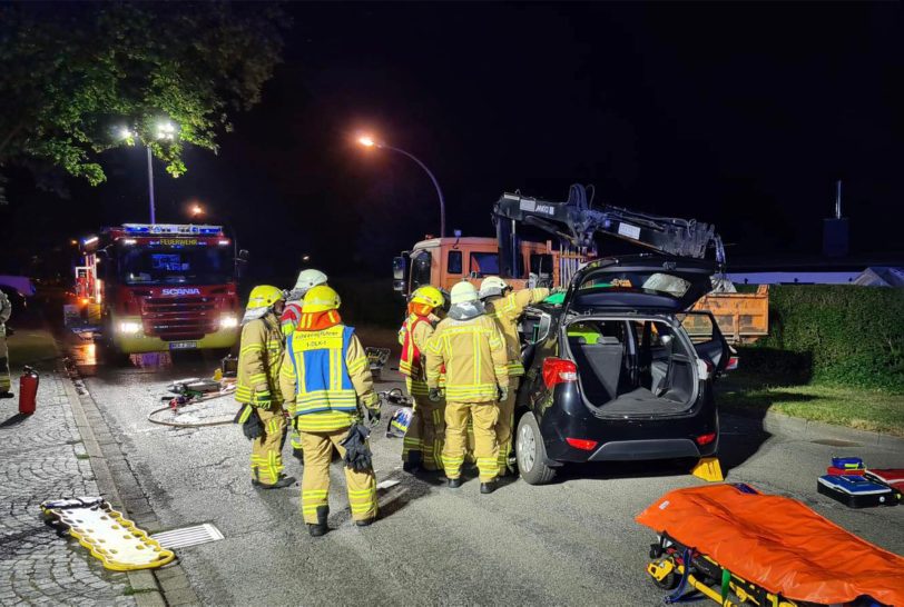 Unfall auf der Kaiserstraße mit einer verletzten Frau am 28.6.2023.