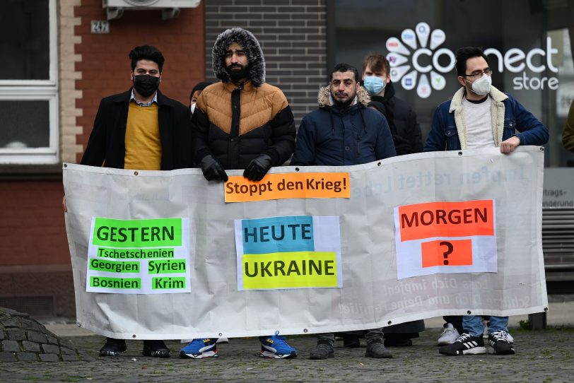 Aktion des Bündnis Herne gegen die Demo der Impfgegner.