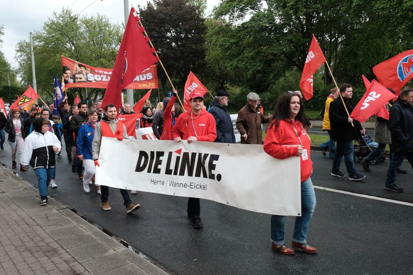 Demonstrations-Zug zum 1. Mai 2018 in Herne.