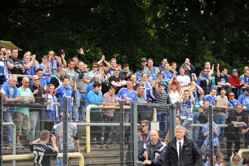 Die Fans feiern Gerald Asamoah beim letzten Pflichtspiel