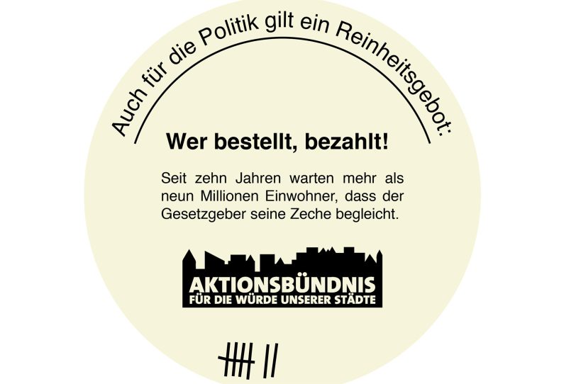 Bierdeckel des Aktionsbündnisses.