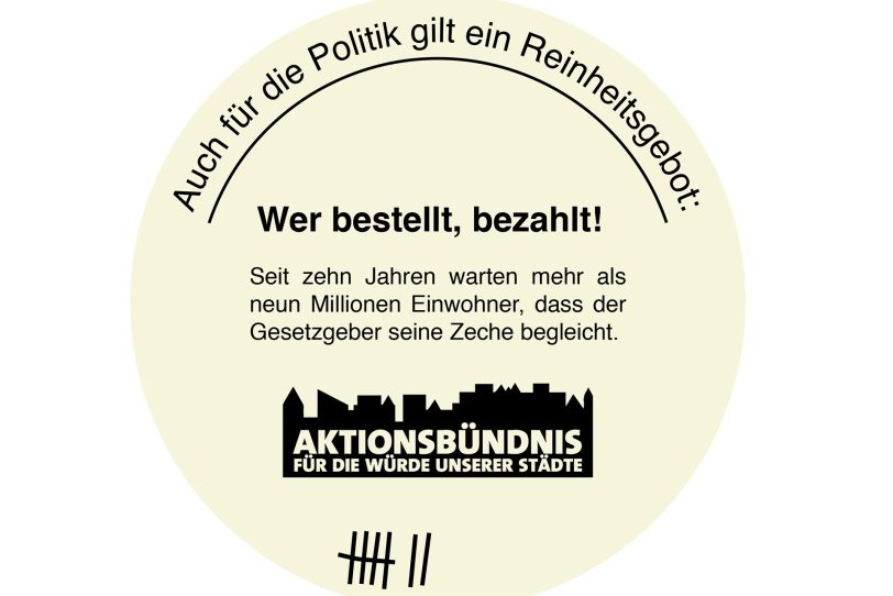 Bierdeckel des Aktionsbündnisses.