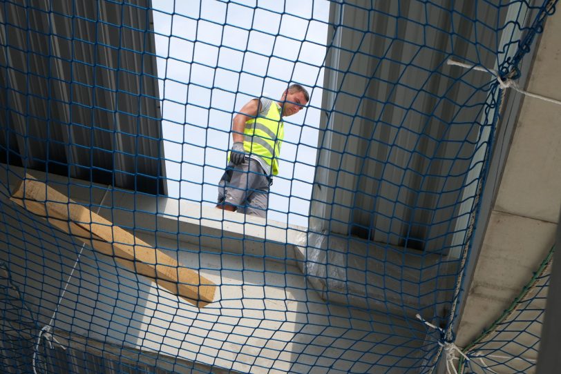 Baufortschritt des Kauflandgebäudes am Glückaufplatz in Wanne.