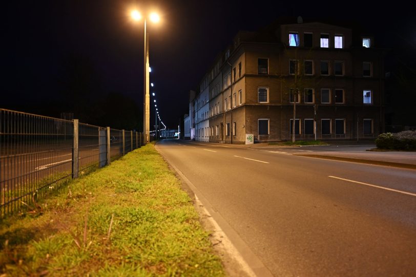 Leere Straßen während der Ausgangssperre in Herne