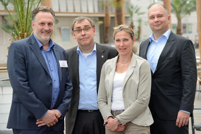 v.l. Christian Ahlers, Andreas Stiller, Ute Heitzer (Deutsche Rentenversicherung) Martin Fityka.