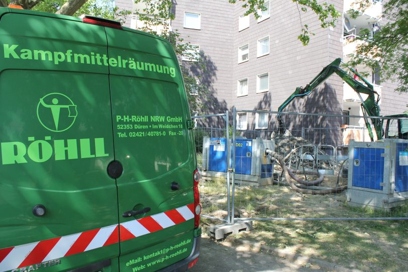 Kampfmittelfund an der Kastanienallee am Donnerstag (23.6.2022).