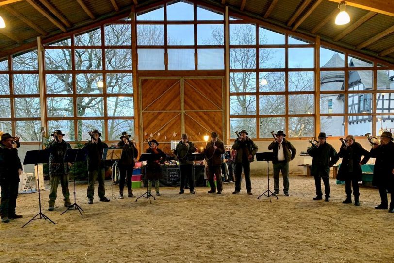 Die Jagdhornbläser des Hegerings Herne, hier ein Archivbild, freuen sich darauf, zur jährlichen Hubertus-Messe wieder die ausgeprägte Bandbreite ihres Instrumentariums vorzuspielen (Archivbild).