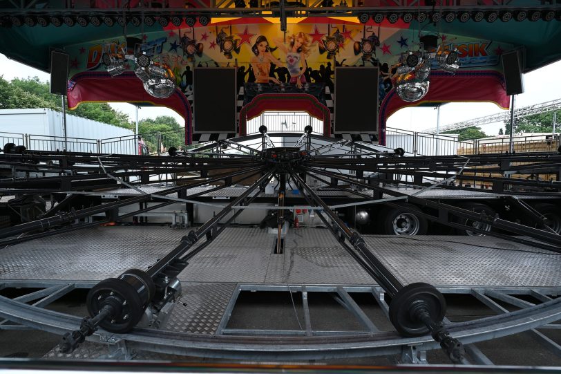 Aufbau der Cranger Kirmes 2022 - Stand 22.07.2022